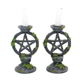 Wiccan Pentagram Candlesticks 15cm (Set of 2) Witchcraft & Wiccan Top 200 None Licensed