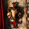 Devils Cross Wall Plaque (JR) 30.5cm Animal Skulls Summer Sale 2024