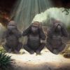 Three Wise Gorillas 13cm Apes & Primates Gifts Under £100