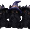 Three Wise Black Cats 11.5cm Cats Out Of Stock