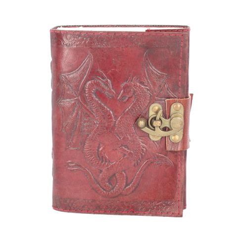 Double Dragon Leather Embossed Journal & Lock Dragons Year Of The Dragon