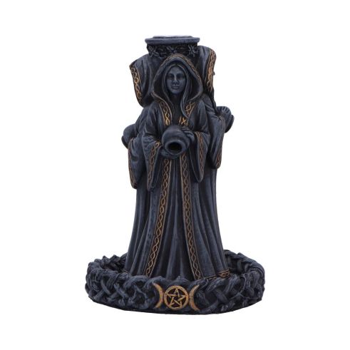 Triple Moon Goddess Backflow Incense Burner 15.5cm Maiden, Mother, Crone Gifts Under £100